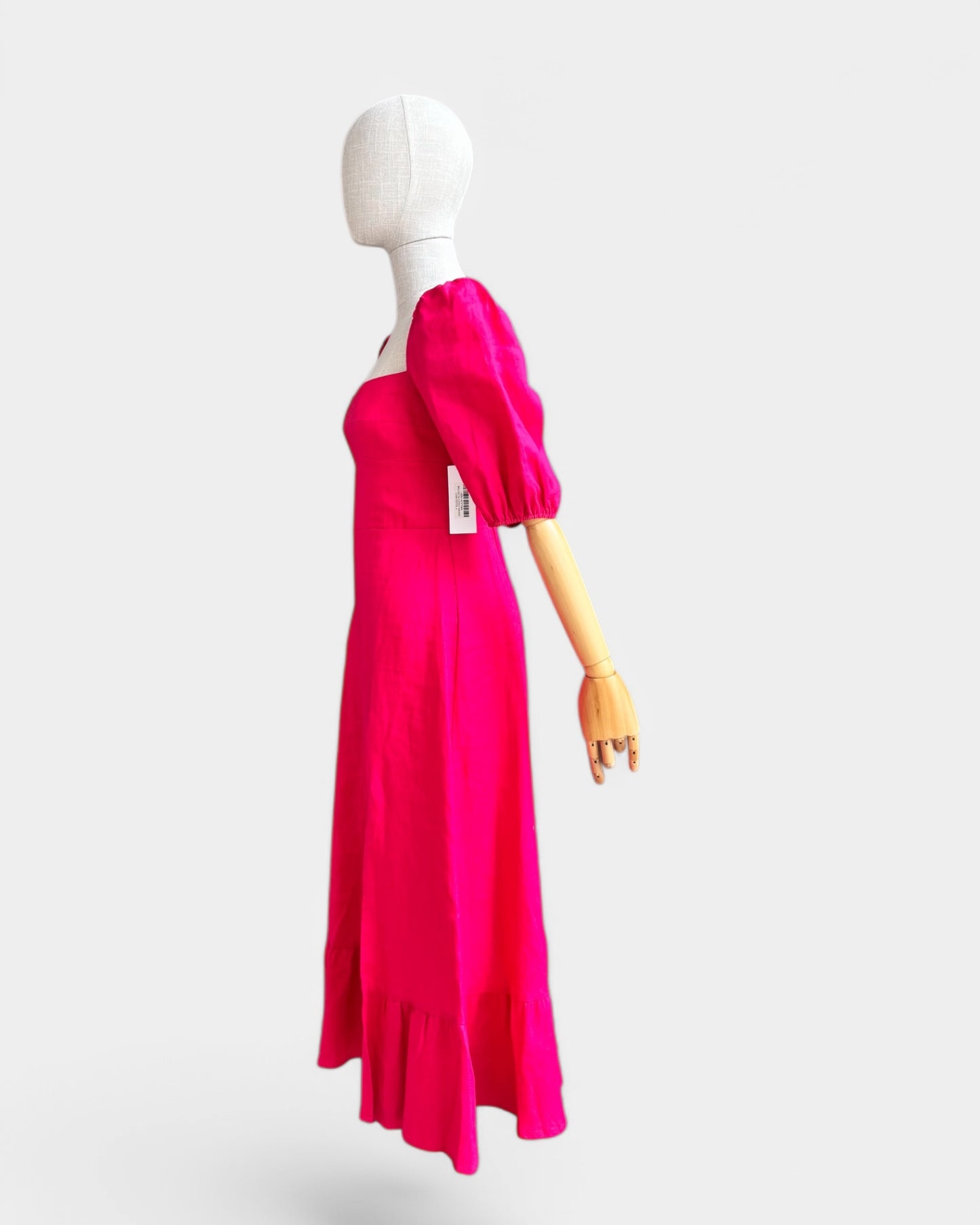 Robe Reformation Rose fuchsia, 100 % lin, 4