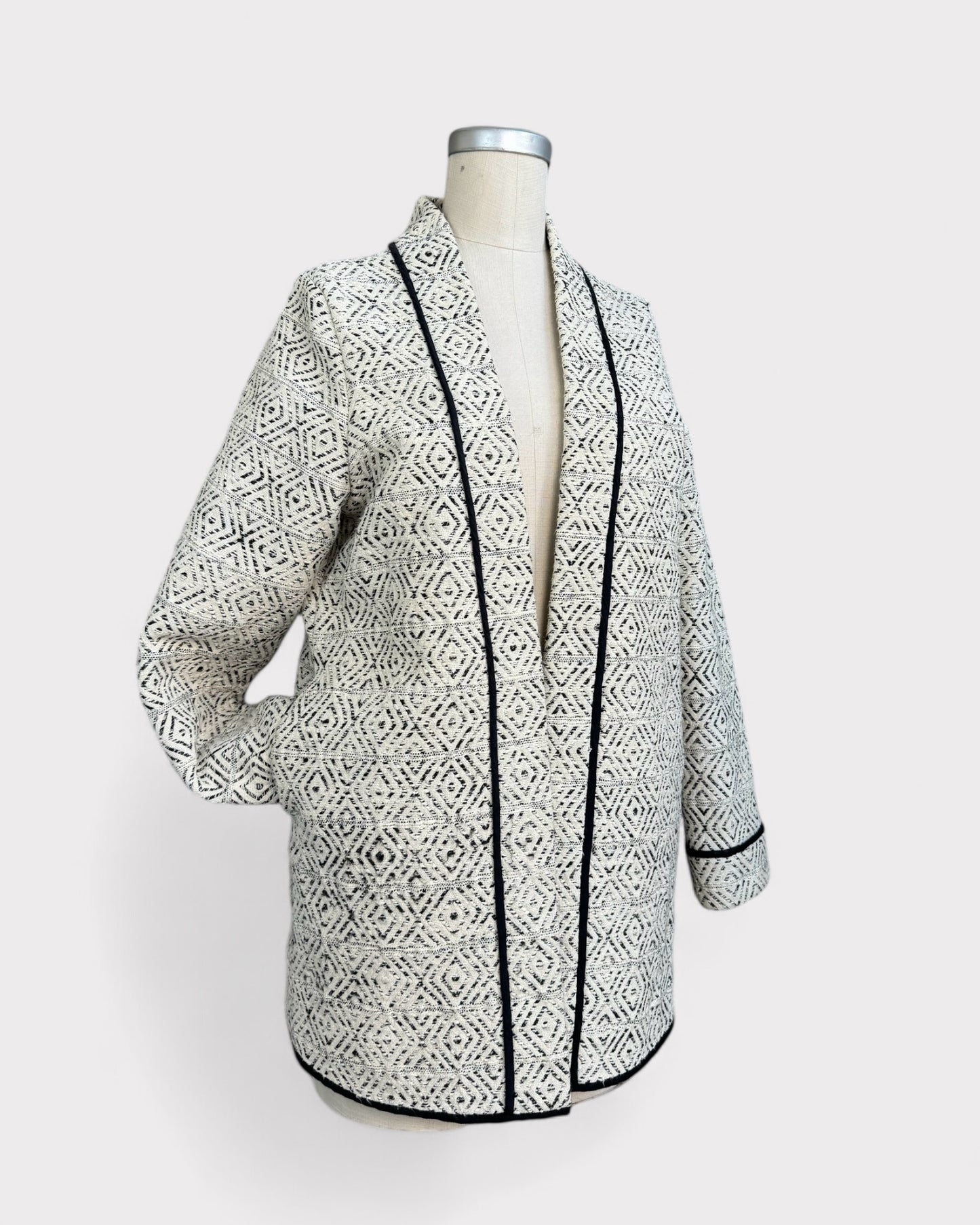 Seen Worn Kept Black White Diamond Woven Jacket, S