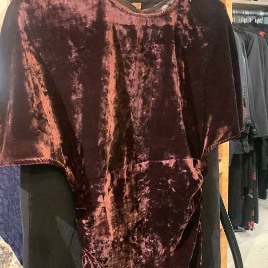 Zara burgundy velvet dress