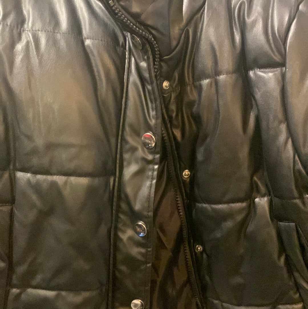 Hurley faux leather quilted coat