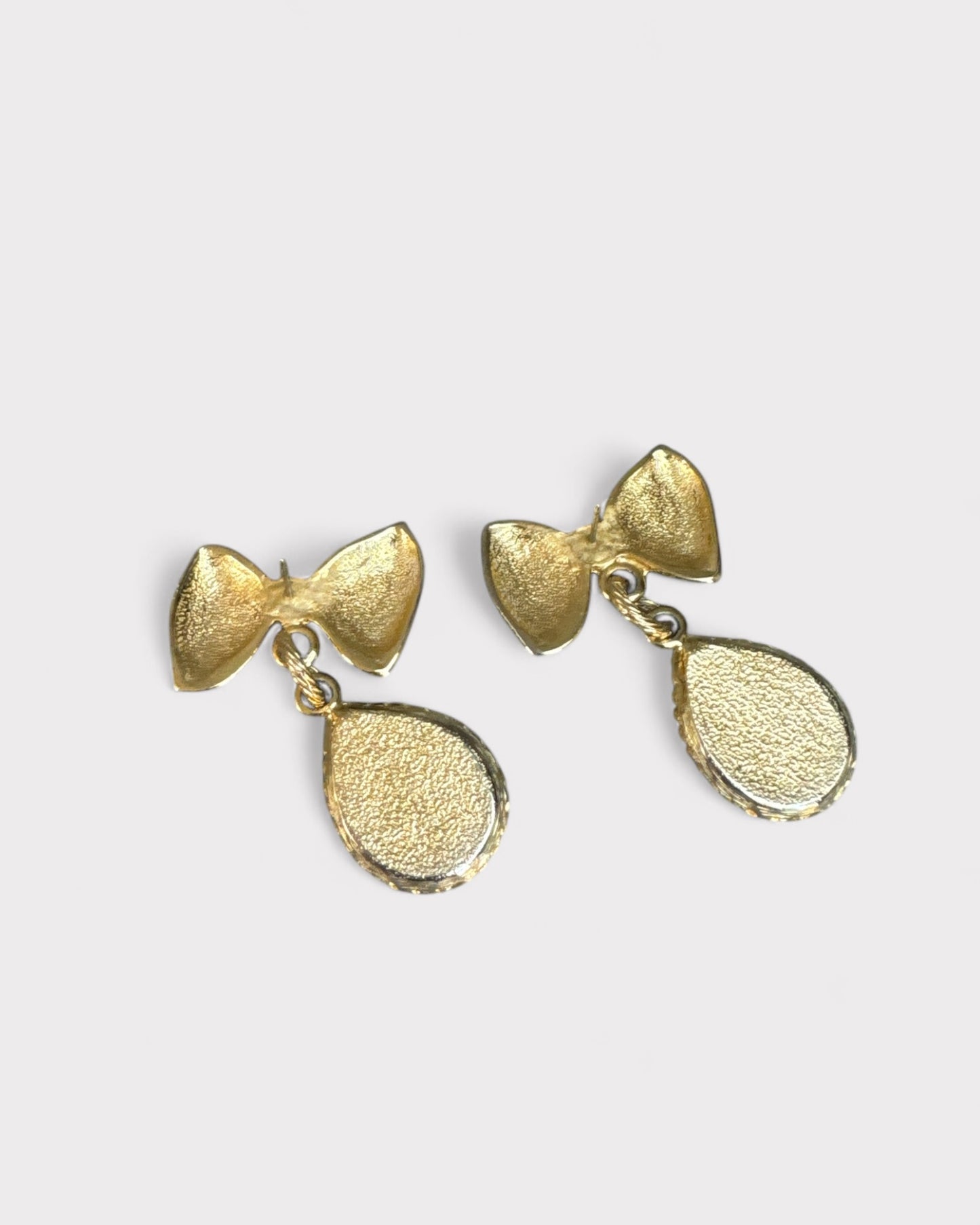 BDO black stone earrings Gold plated