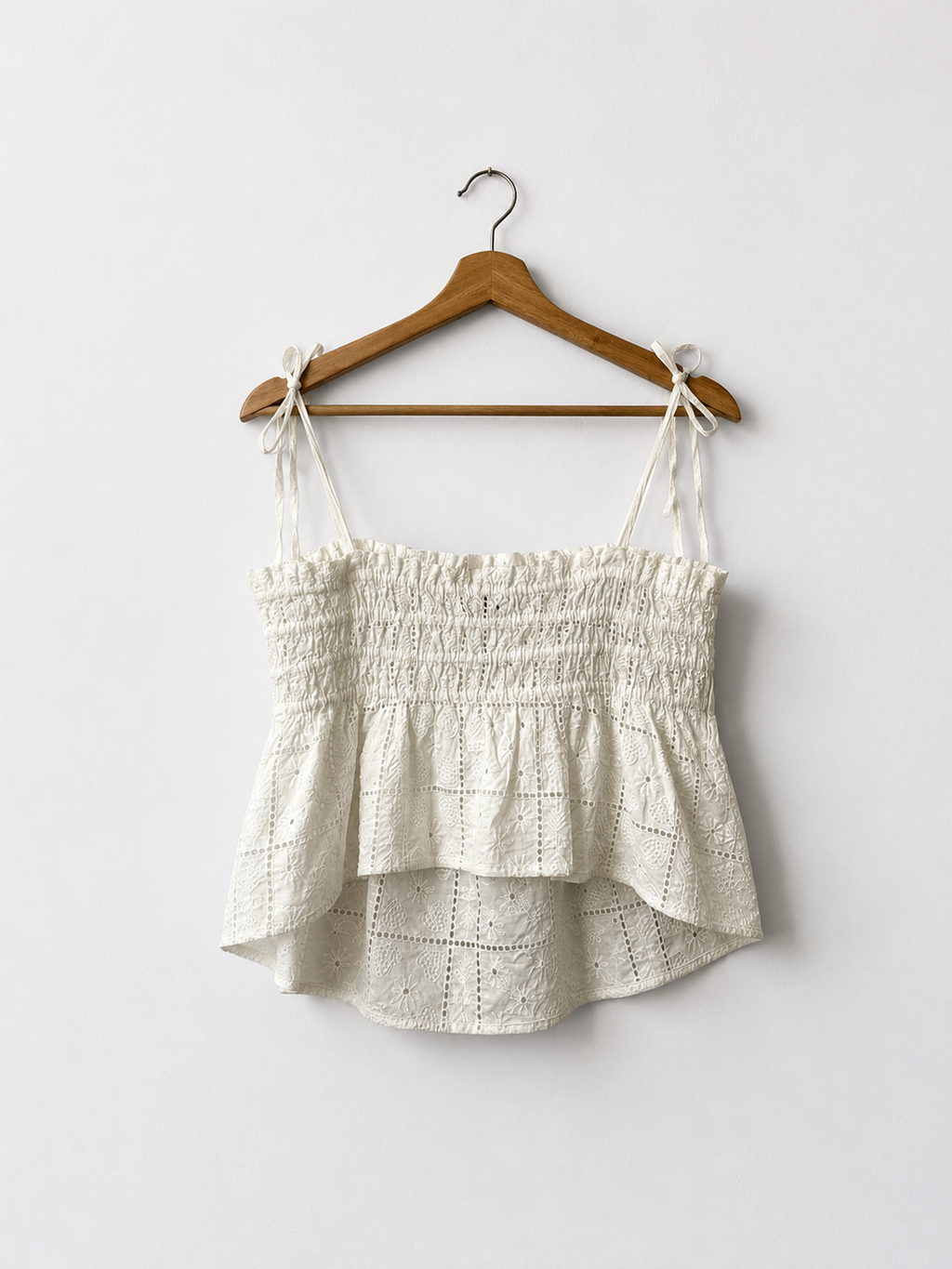 Ganni Embroidered Cami Top - White