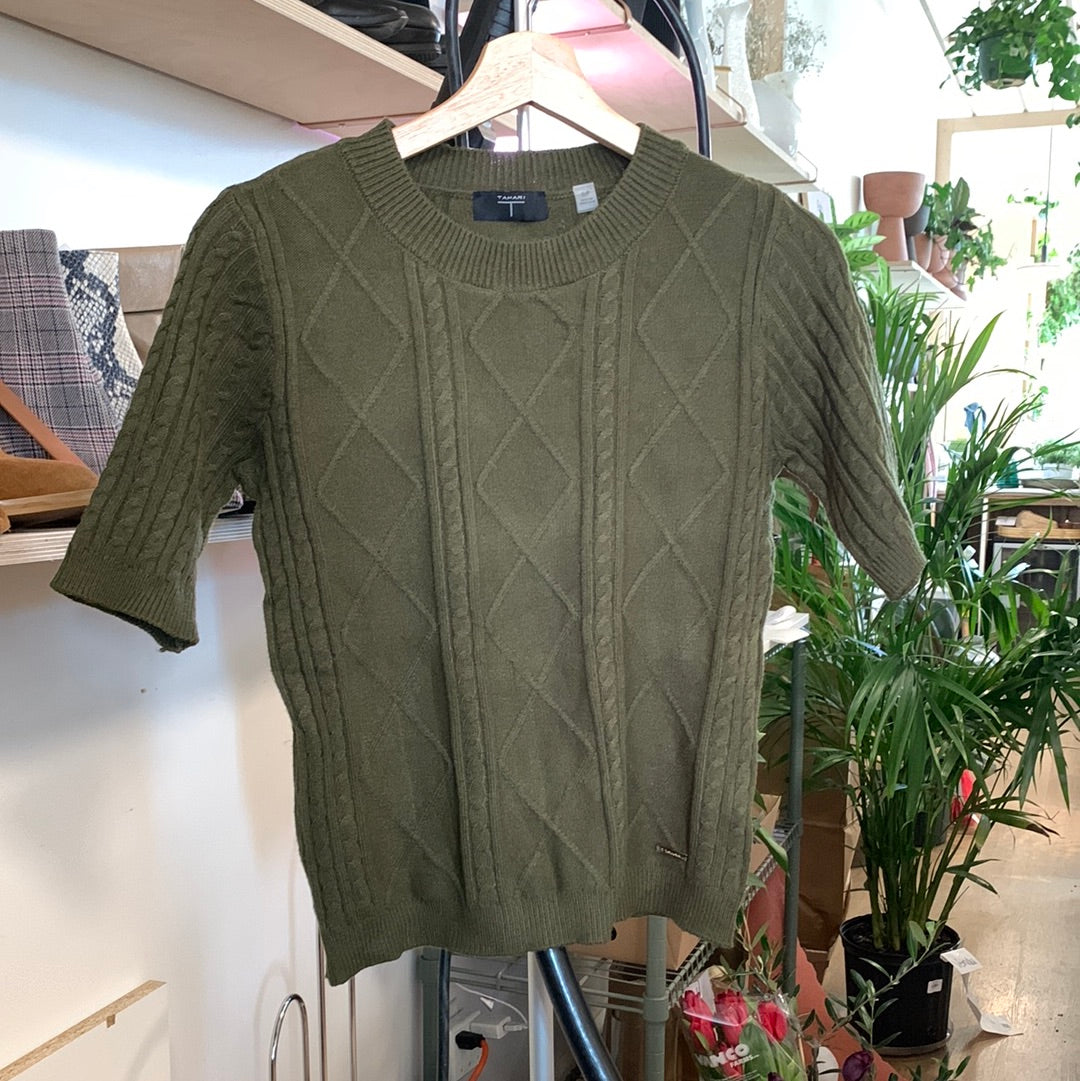 Tahari green knitted t-shirt