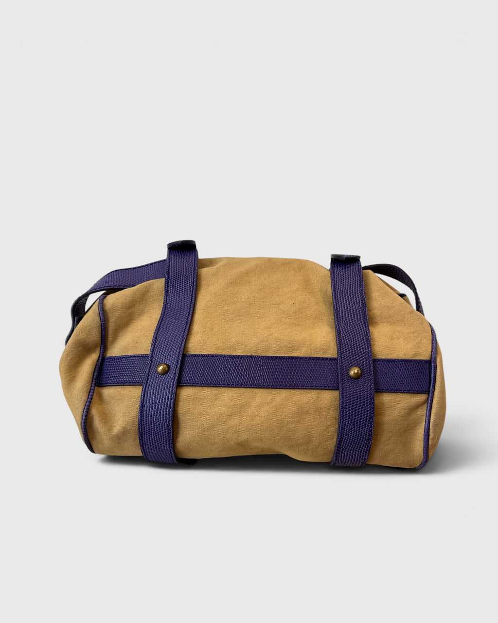 Beige/Mauve Canvas and Leather Gianfranco Ferre Handbag