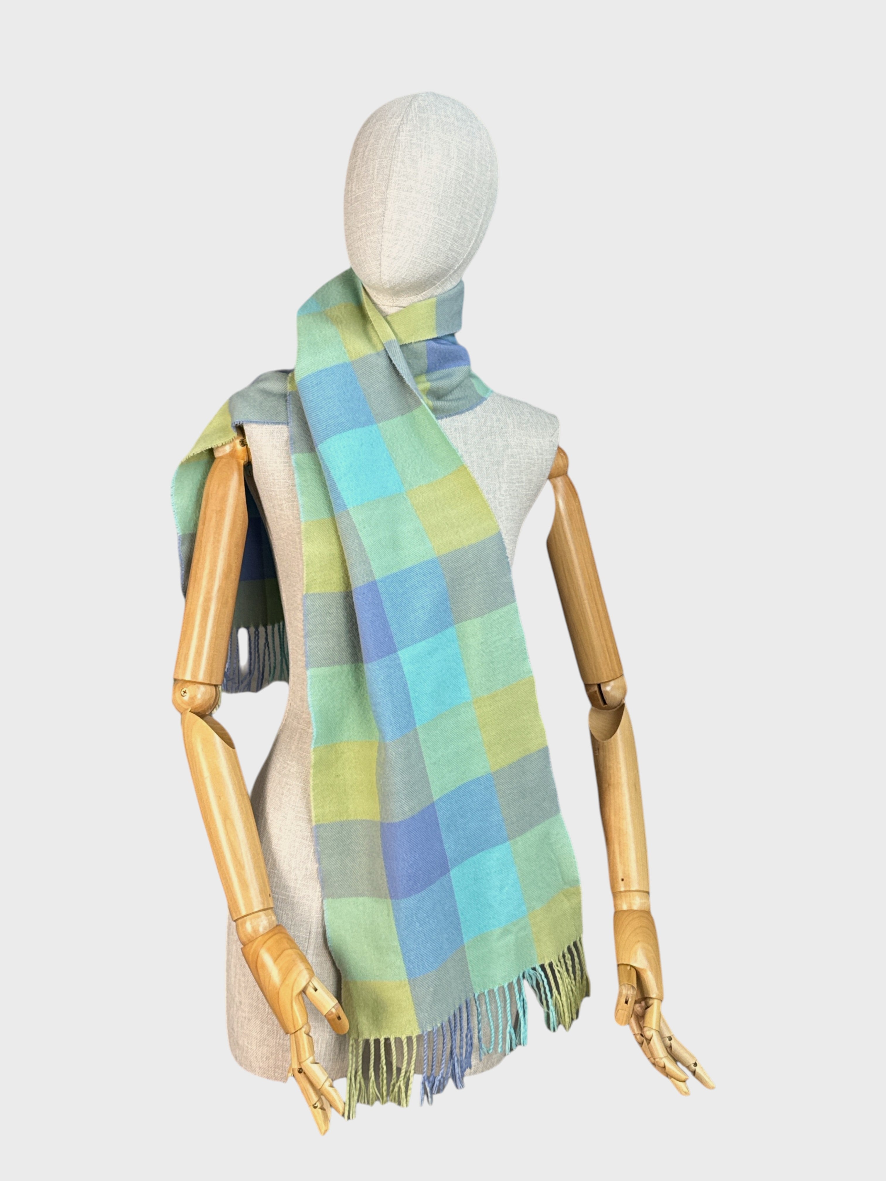 Checkered cashmere blend scarf