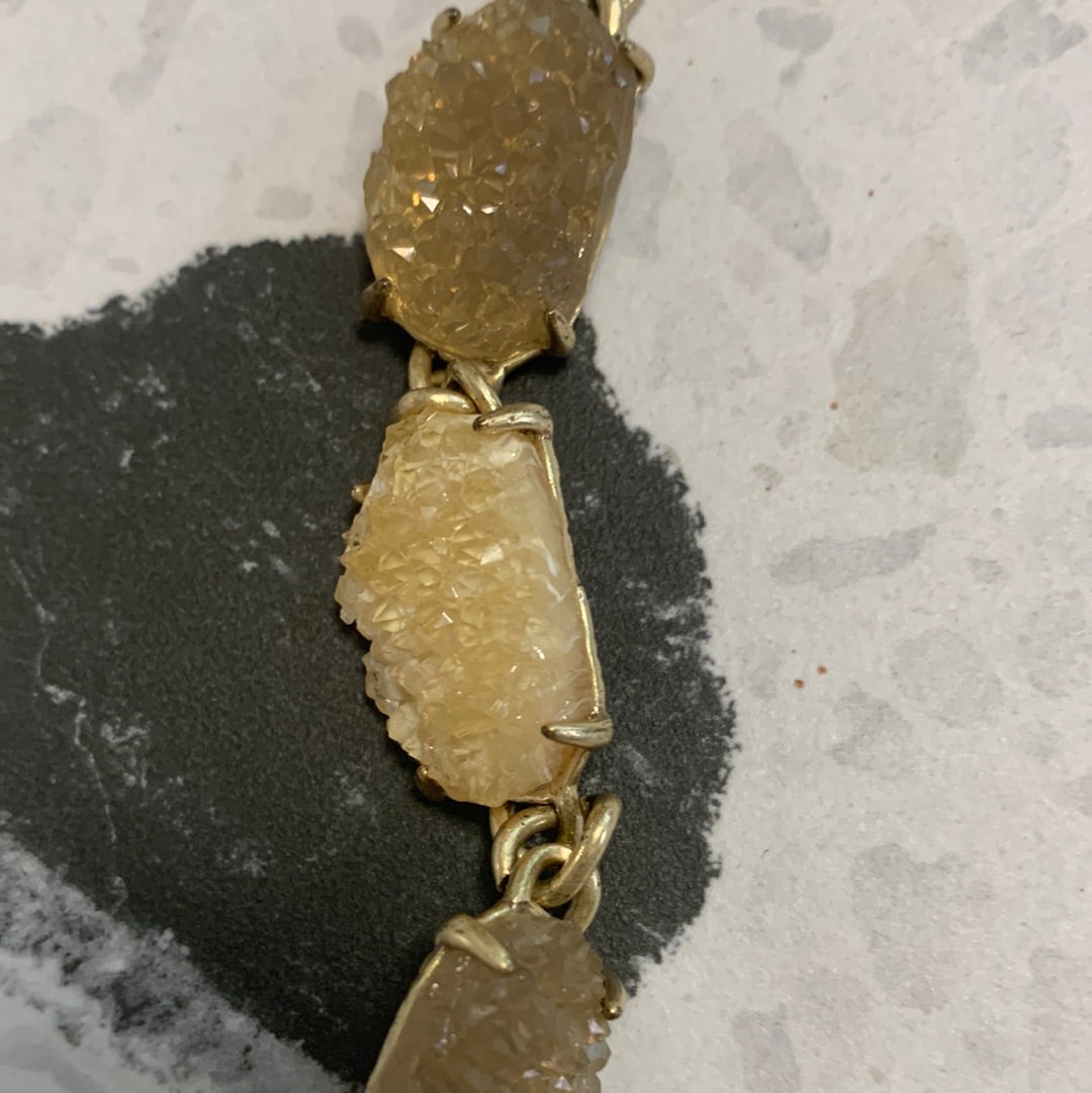 Gold stone chain bracelet