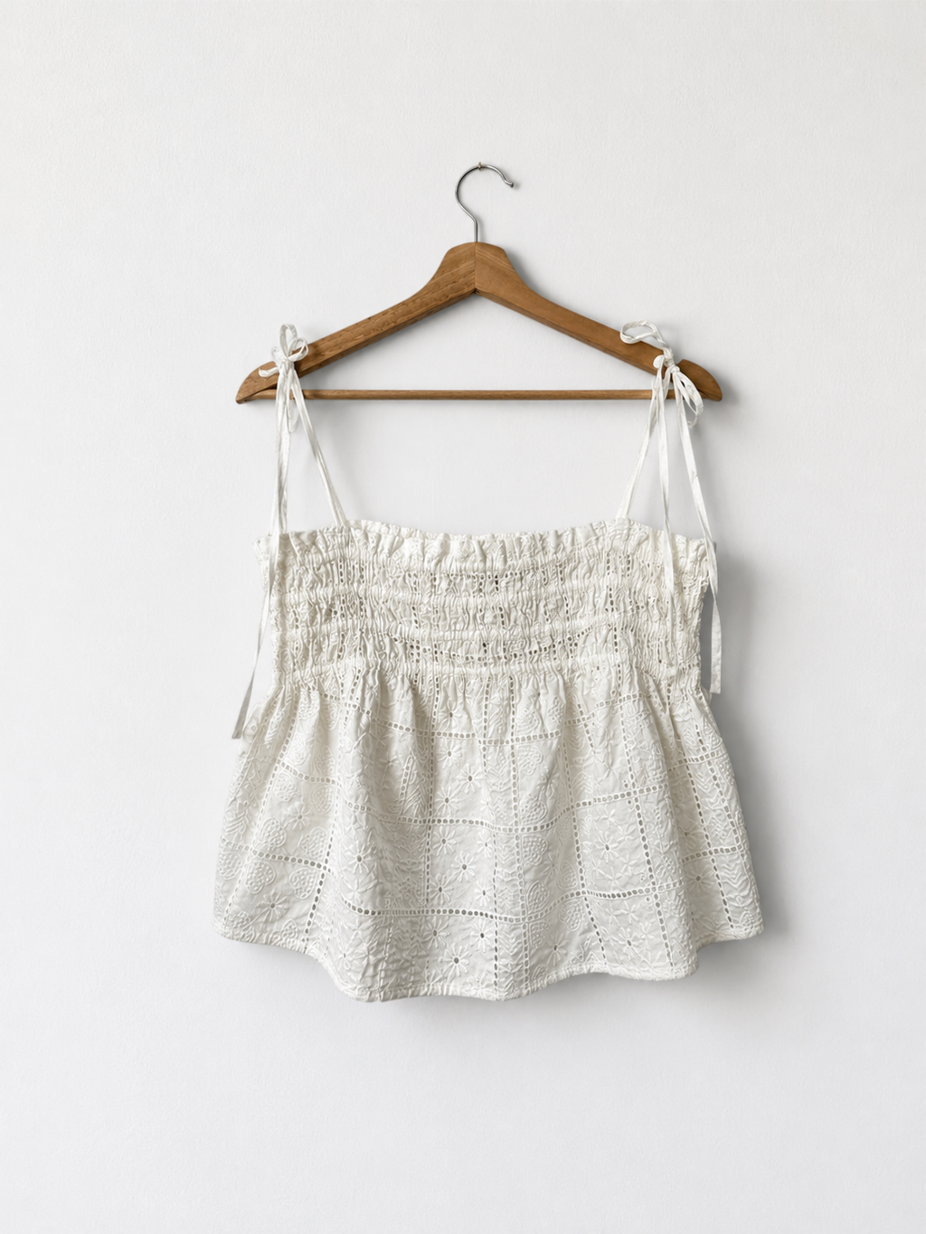 Ganni Embroidered Cami Top - White