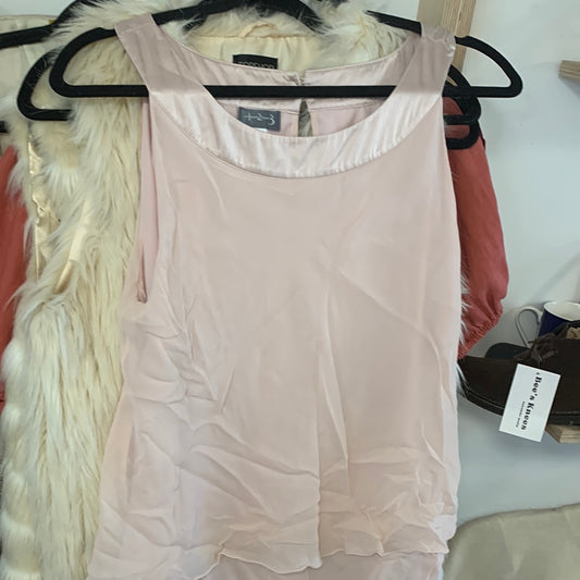 UnDeuxTrois 100% pink silk ruffled dress