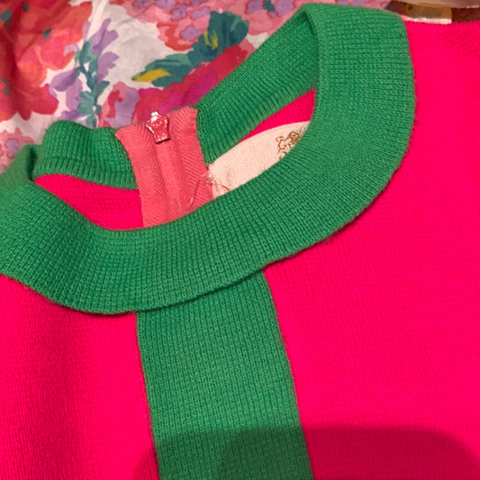Vintage pink/green knit dress Sport Couture