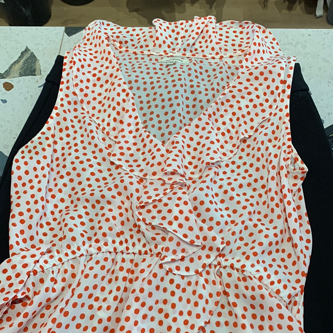 White blouse with red polka dots Max Studio