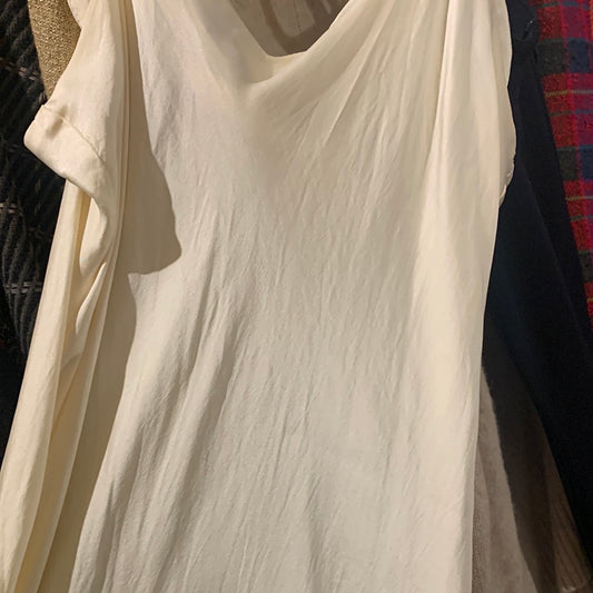 Cream silk slip dress