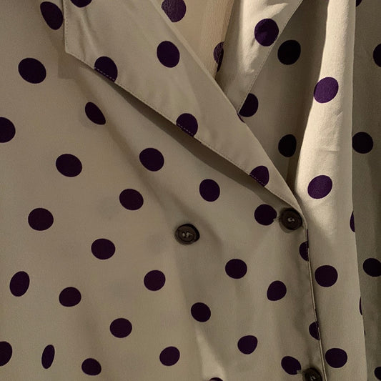 Jones New York purple polka dot blouse