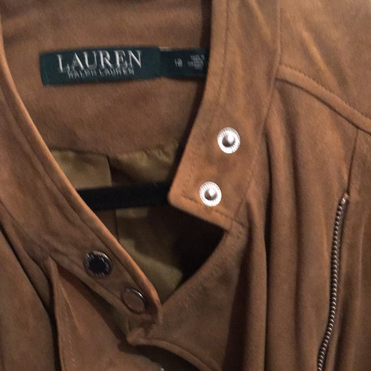 Tan Suede motorcycle jacket Lauren Ralph Lauren