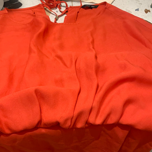 Tara Jarmon red elastic waist dress