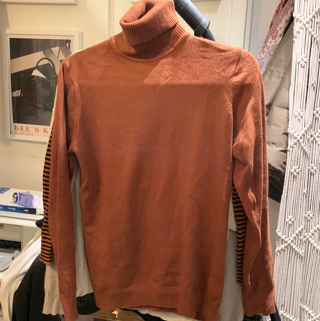 Burnt orange turtleneck sweater