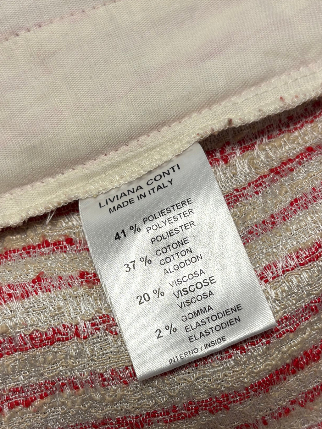 Red striped beige shorts Liviana conti