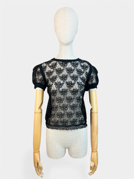 Black lace t-shirt Dolce&Gabana