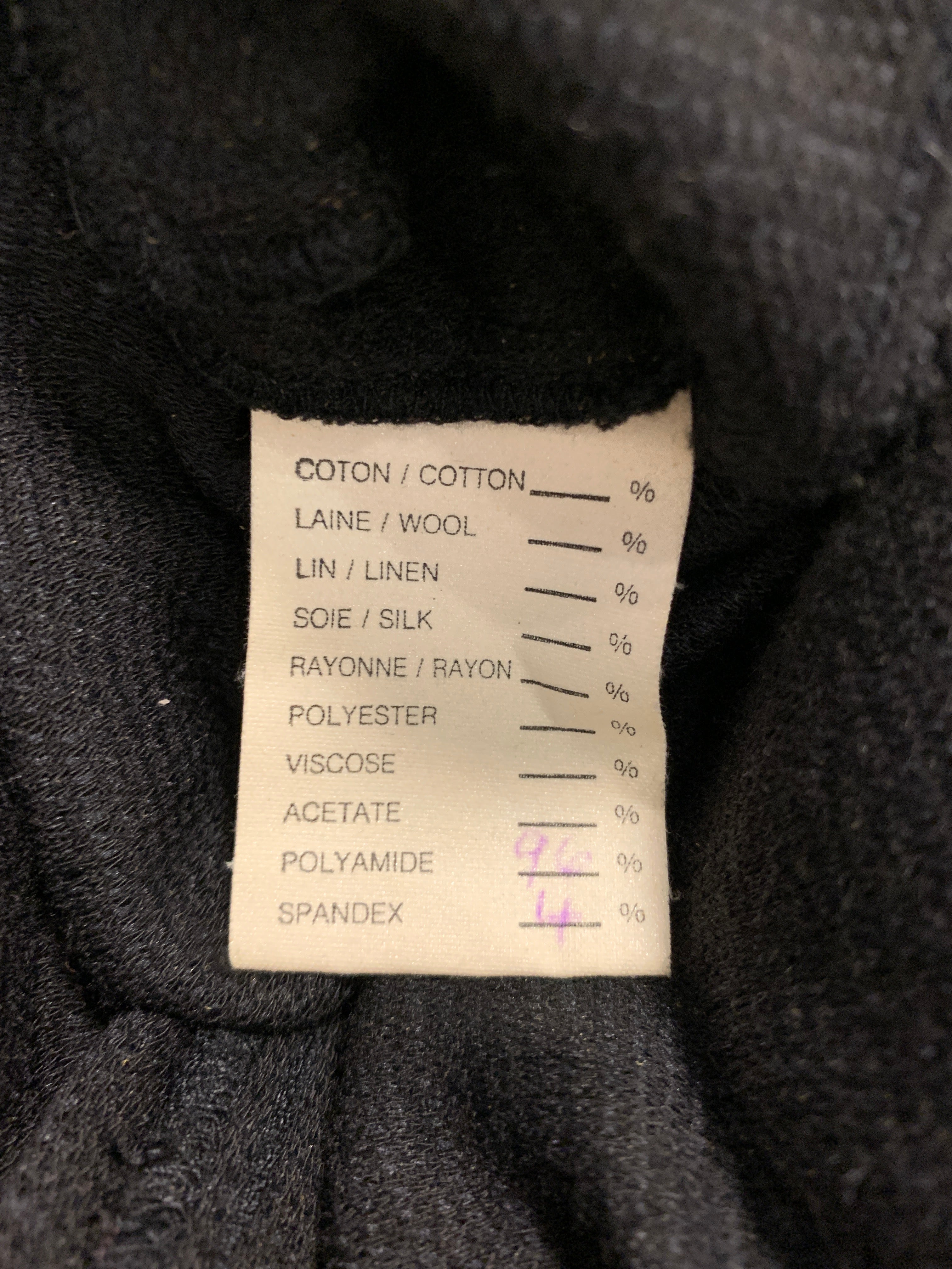 Long black dress with draped collar by Georges Levesque, size S