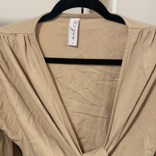 Melou beige wrap-around blouse top