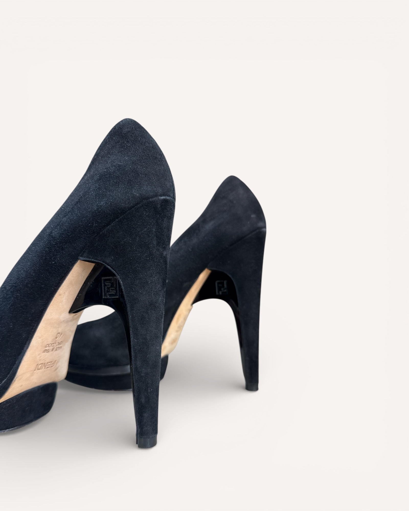 Fendi Black Suede Heels, 40