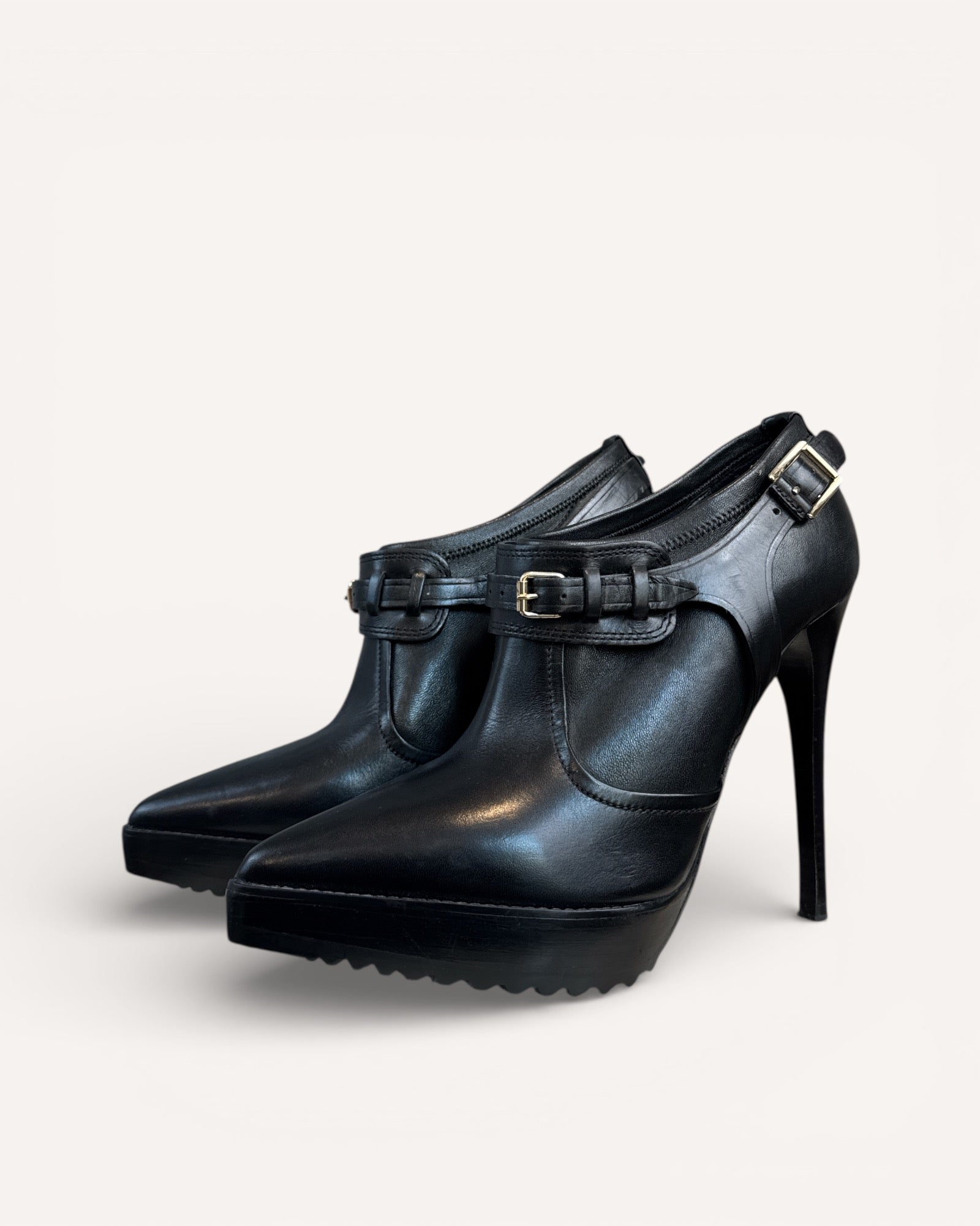 Burberry Black Buckle Heels