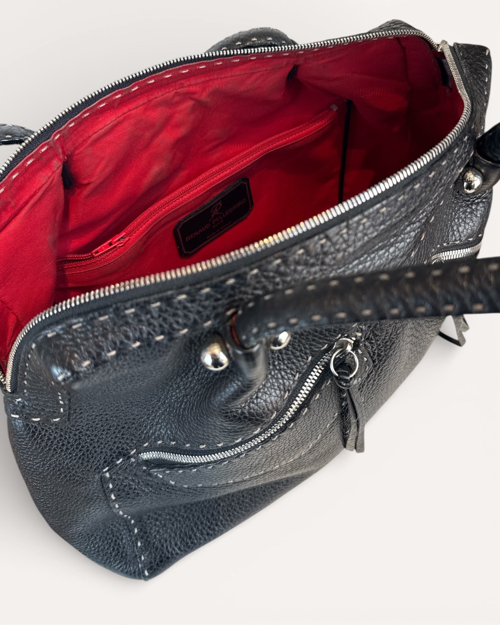 Renaud Pellegrino Black Leather Bag