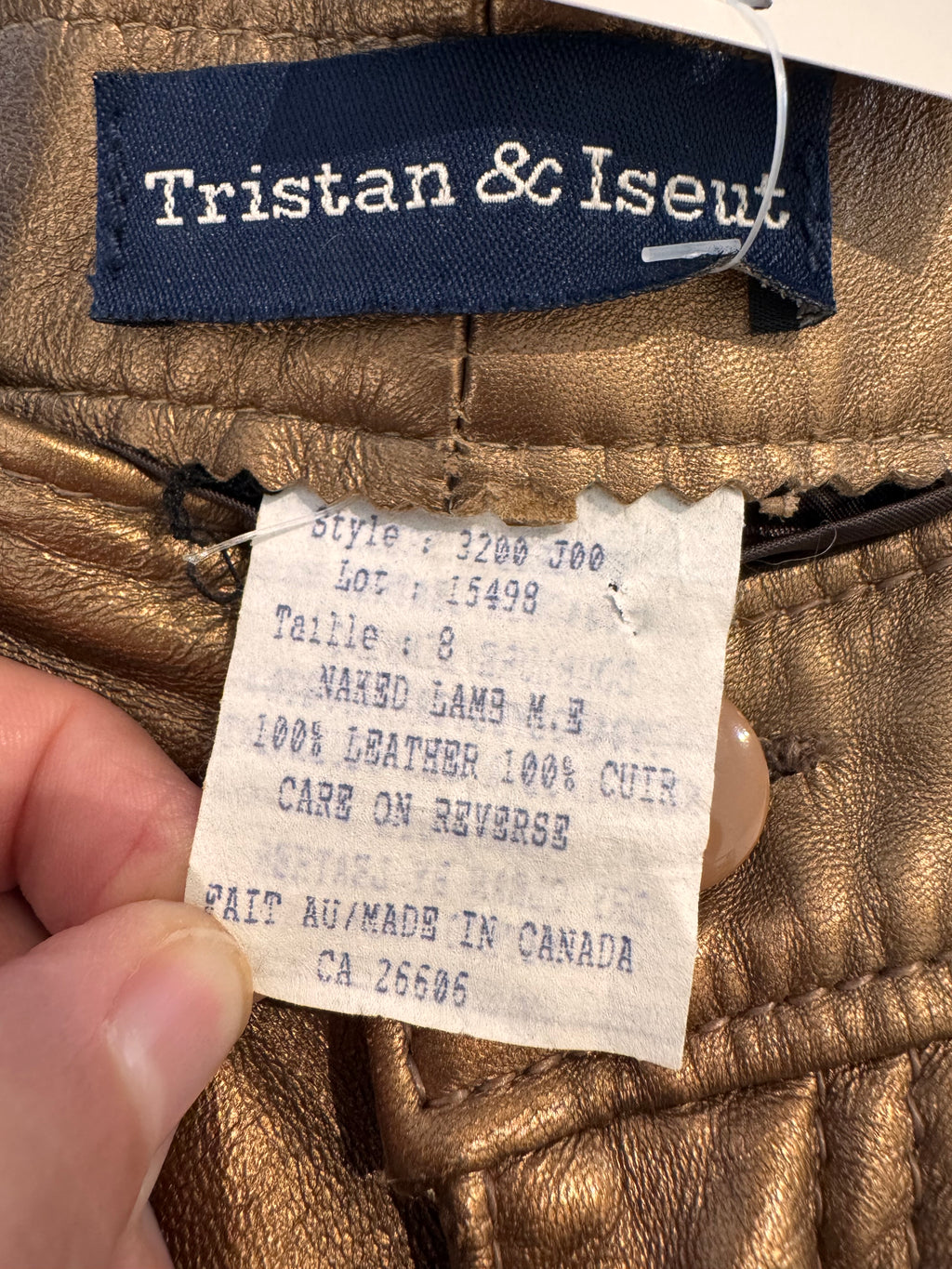Pantalon cuir bronze, Tristan & Iseut