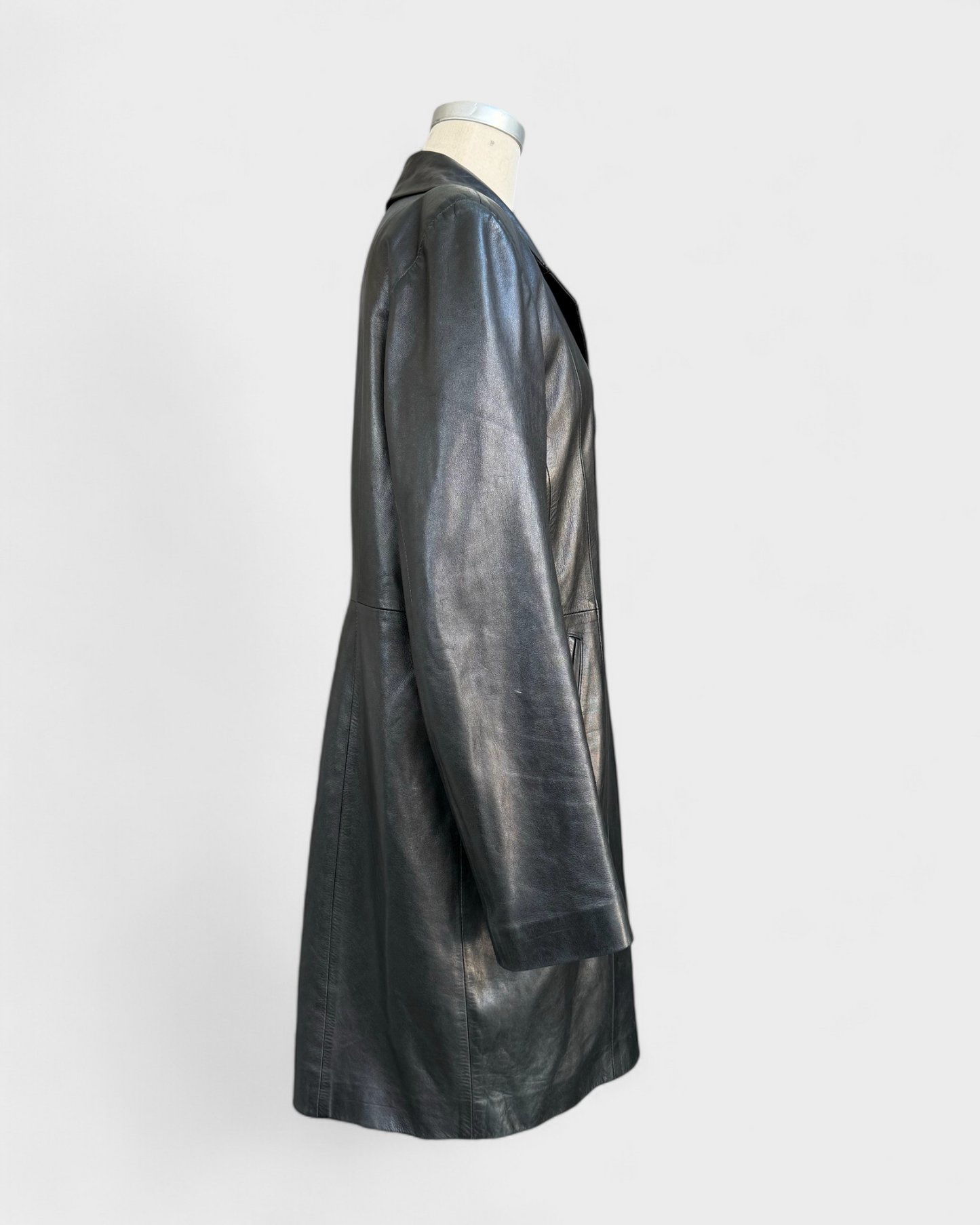 Black Leather Coat - Skin Mod, S