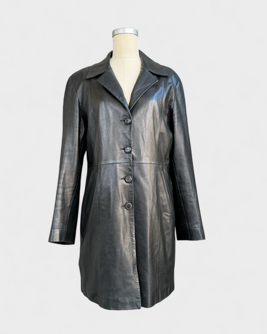 Black Leather Coat, Skin Mod, S