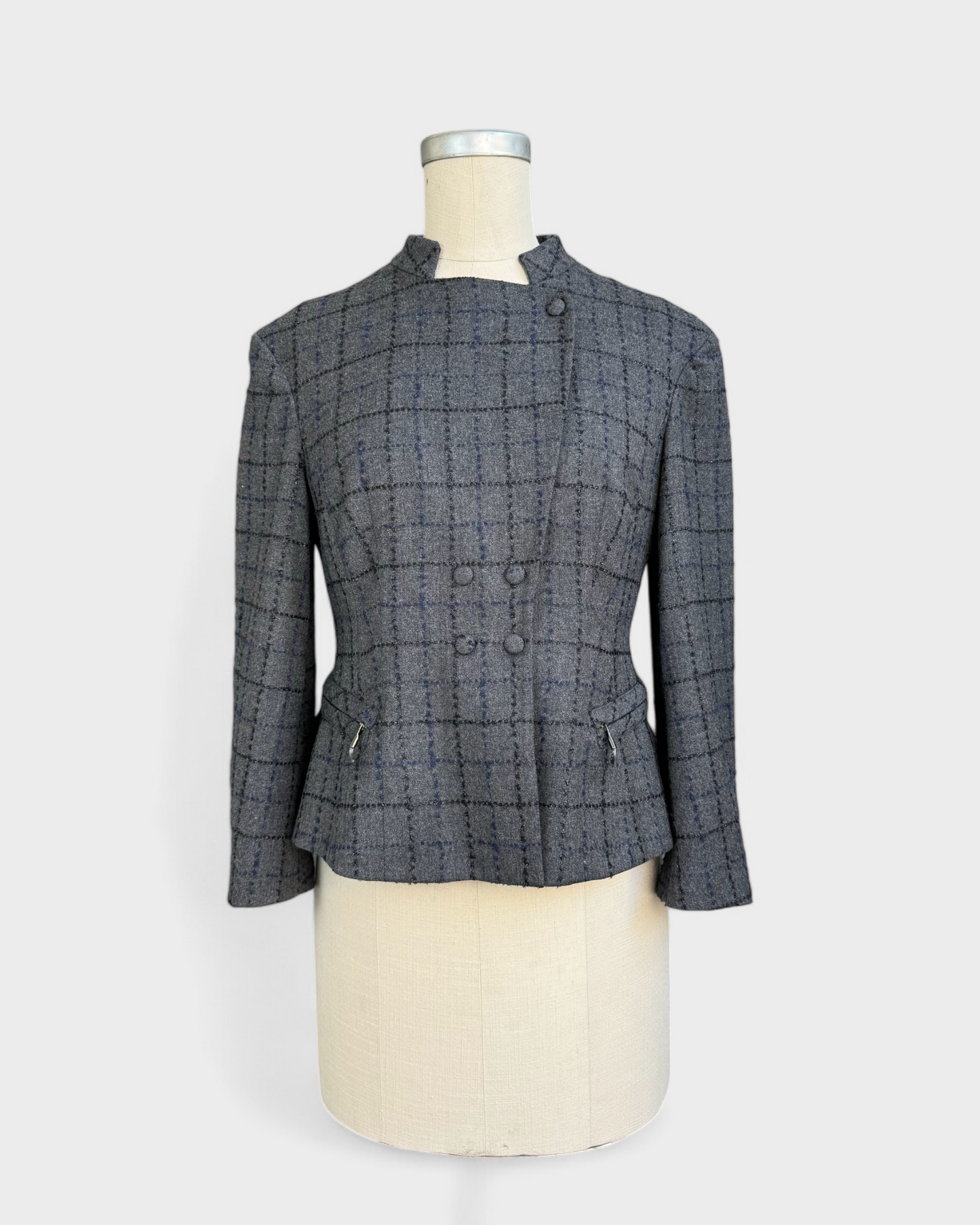 Armani gray shiny check jacket