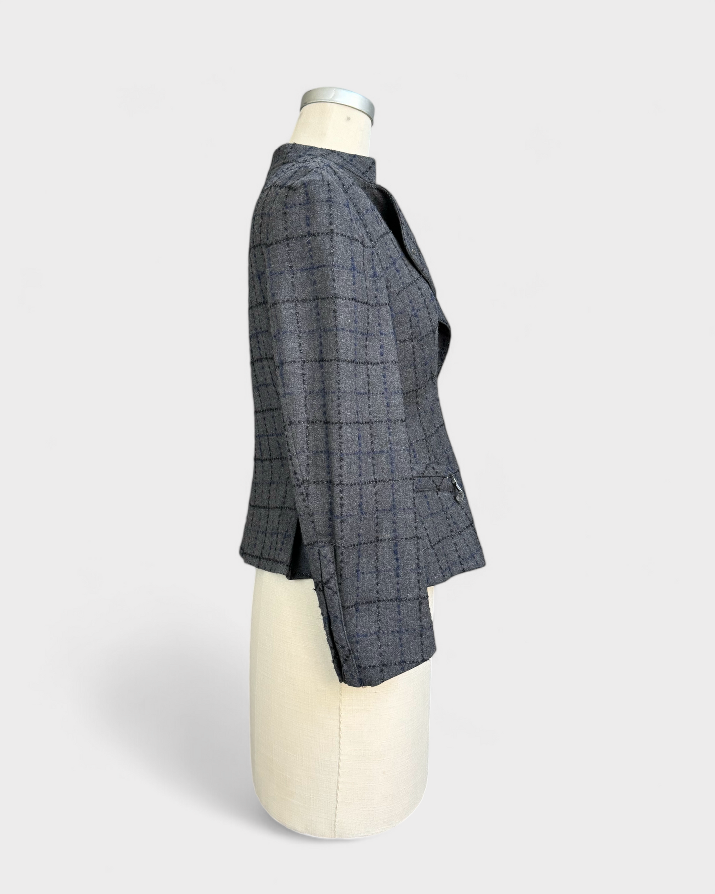 Armani gray shiny check jacket