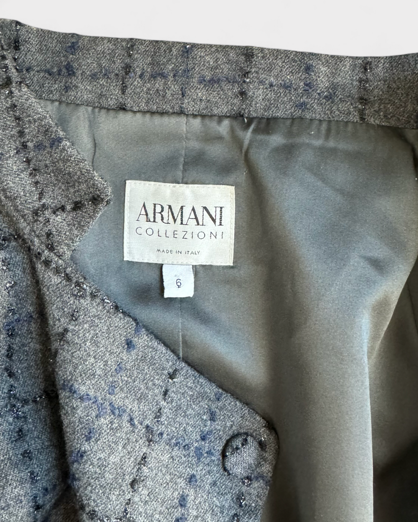 Armani gray shiny check jacket