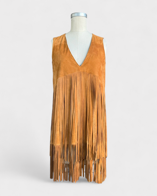 Twinset Fringed Suede Dress