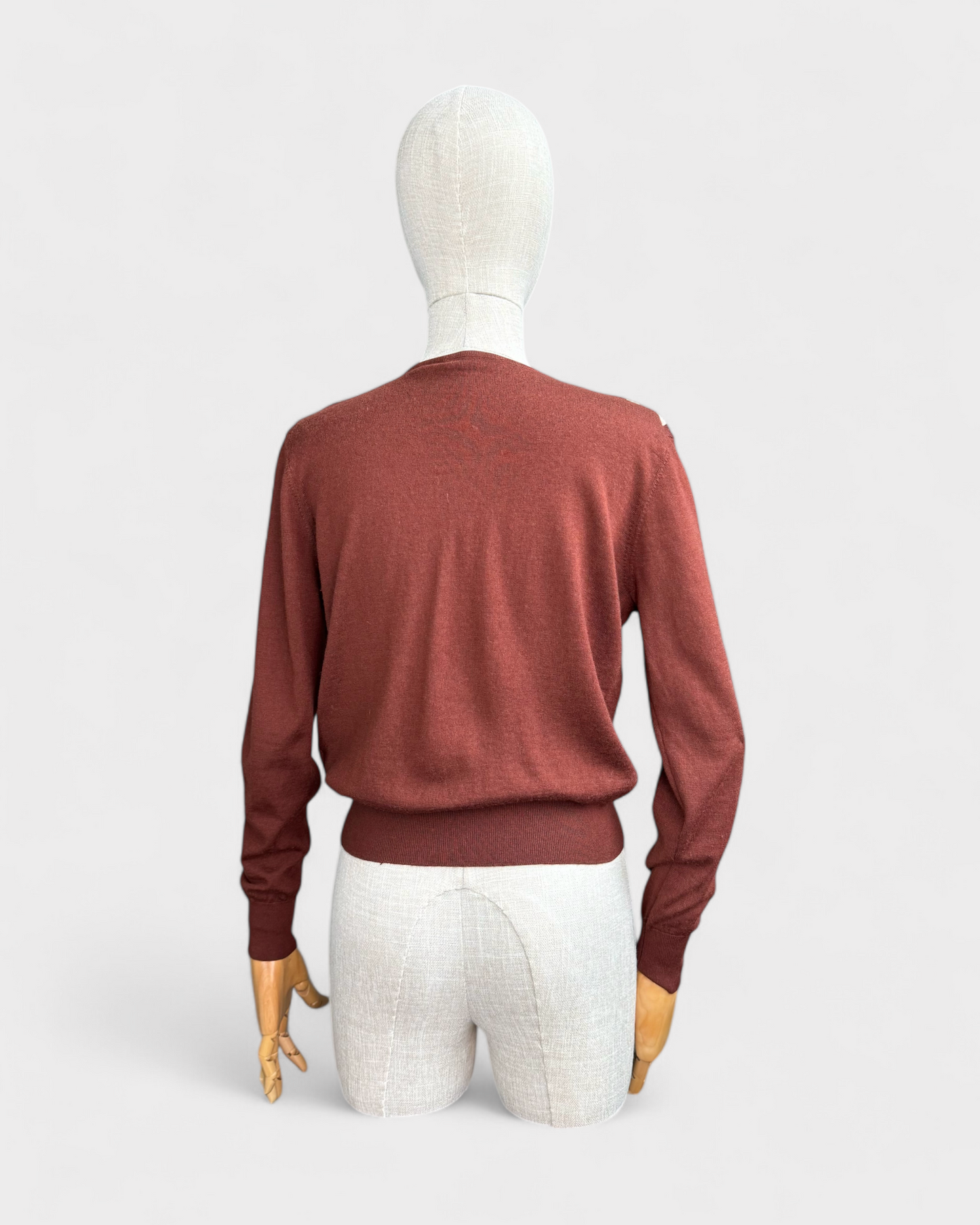 Burgundy Sandro large v sweater, S