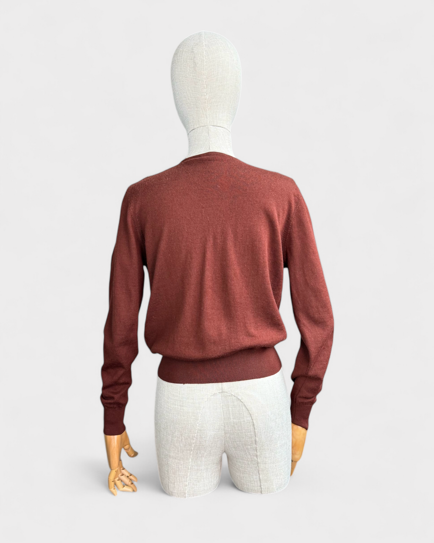 Burgundy Sandro large v sweater, S