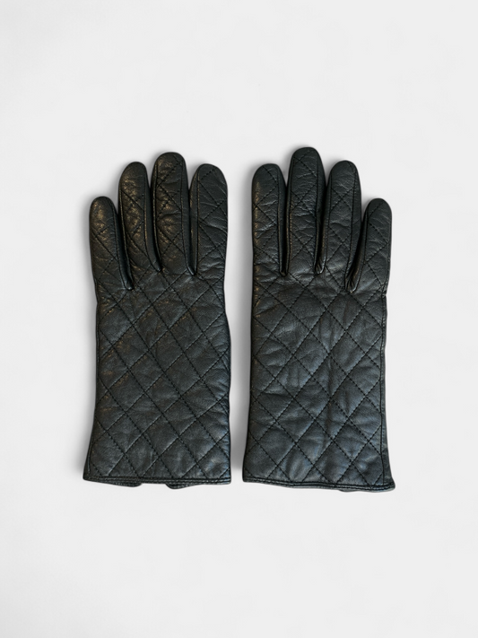 Black leather gloves, 1, 2, 3, L