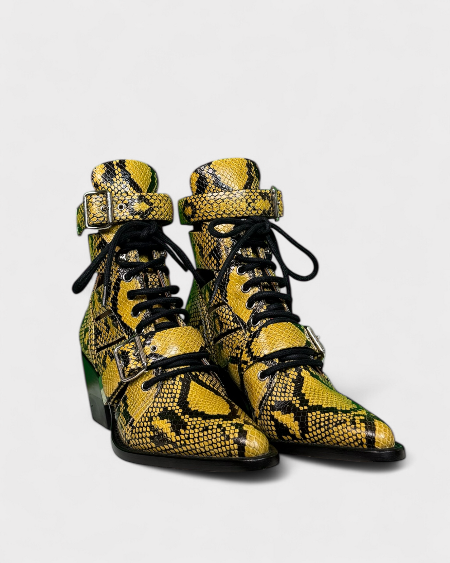 Chloé yellow snake boots, 8