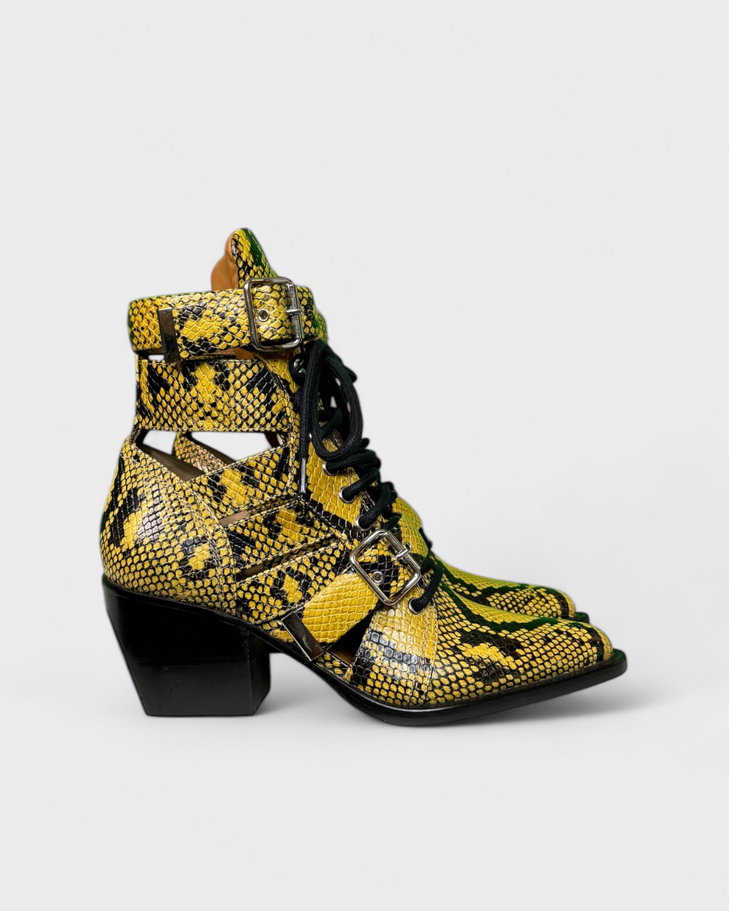 Chloé yellow snake boots, 8