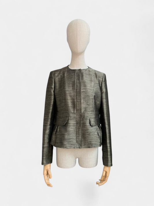 Burberry Lindon Gold Metallic Jacket, 8