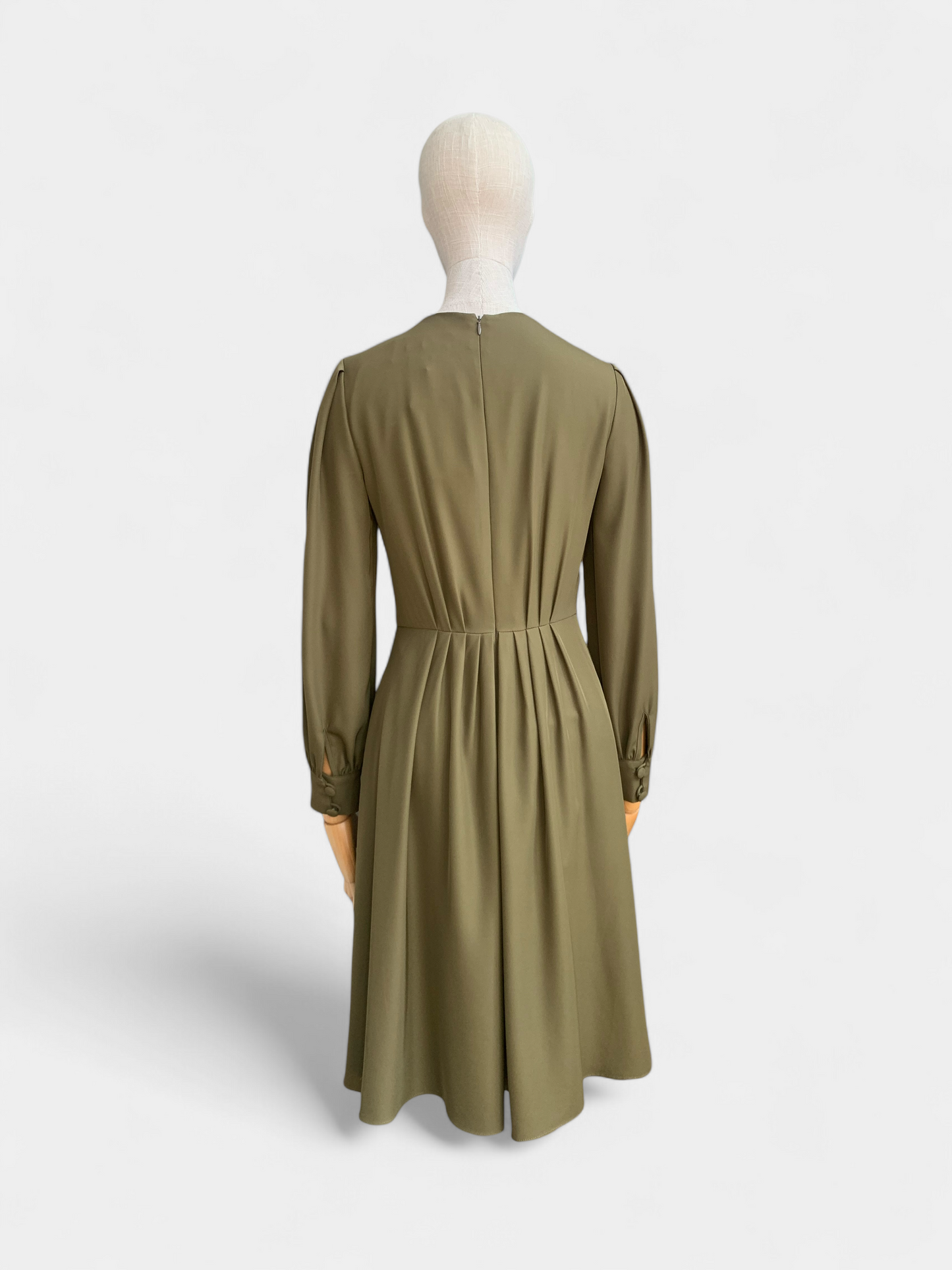 Gal meets Glam Khaki Green Button Dress, 2