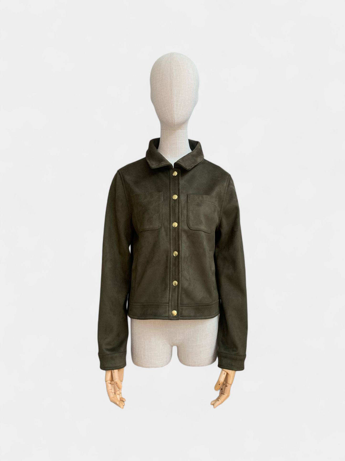 Faux suese jacket Khaki green Midnight on earth, S