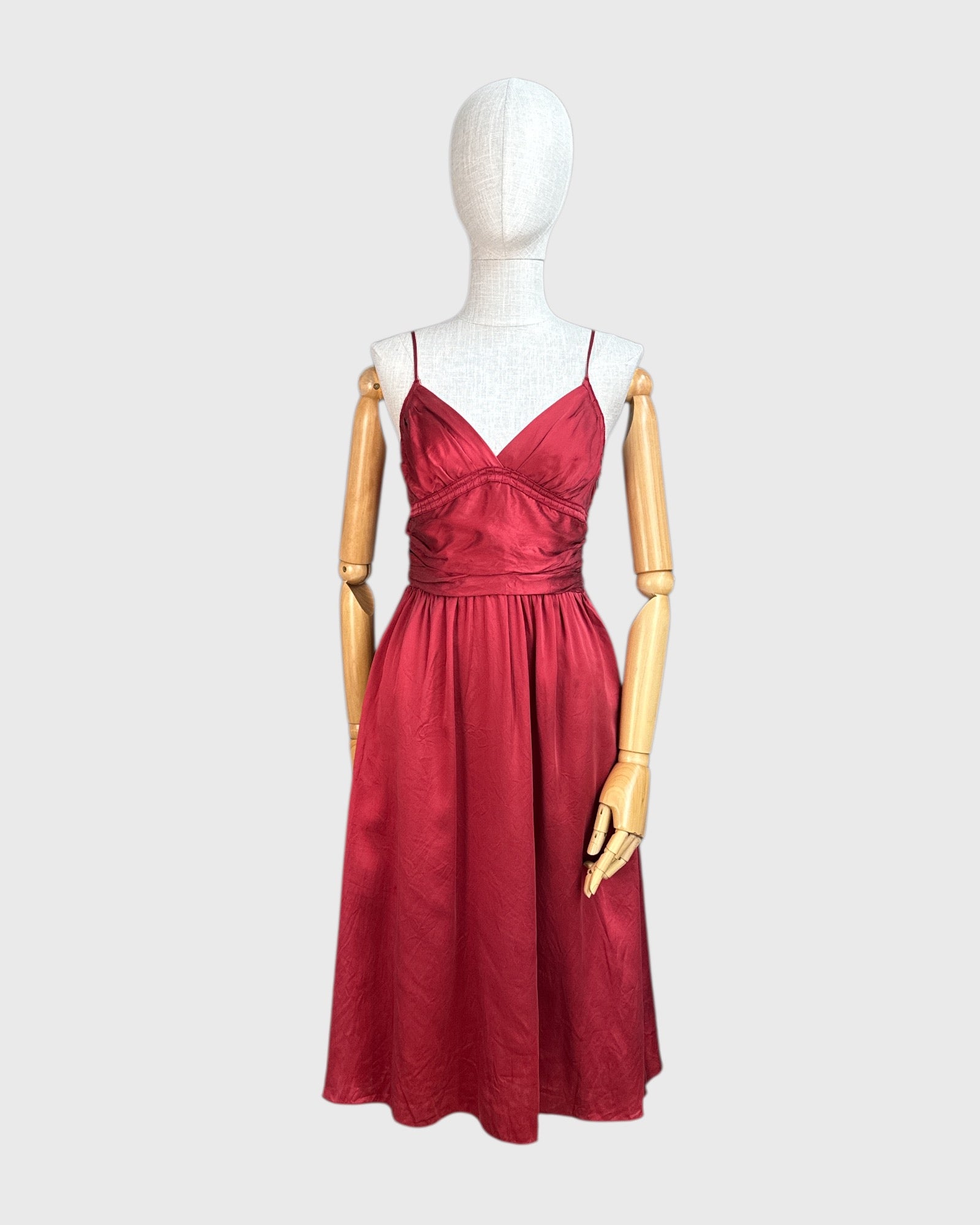 Jacob red 100% silk dress, size S