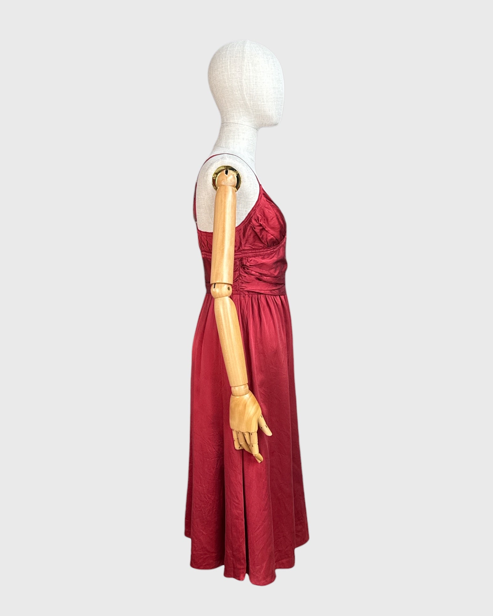 Jacob red 100% silk dress, size S