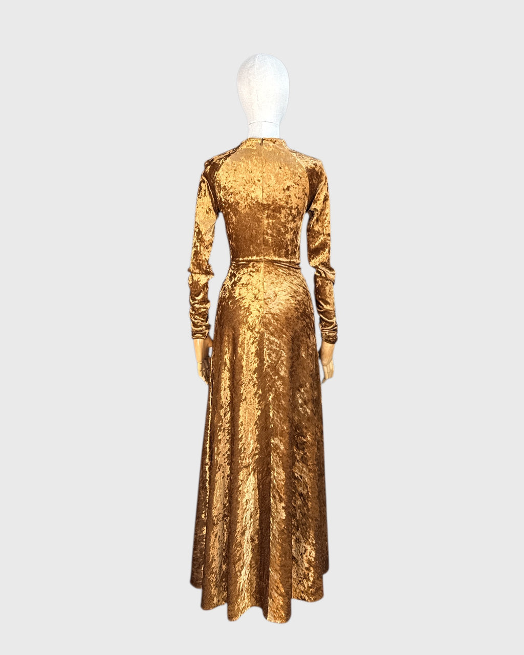 Maje long gold velvet dress, size 1
