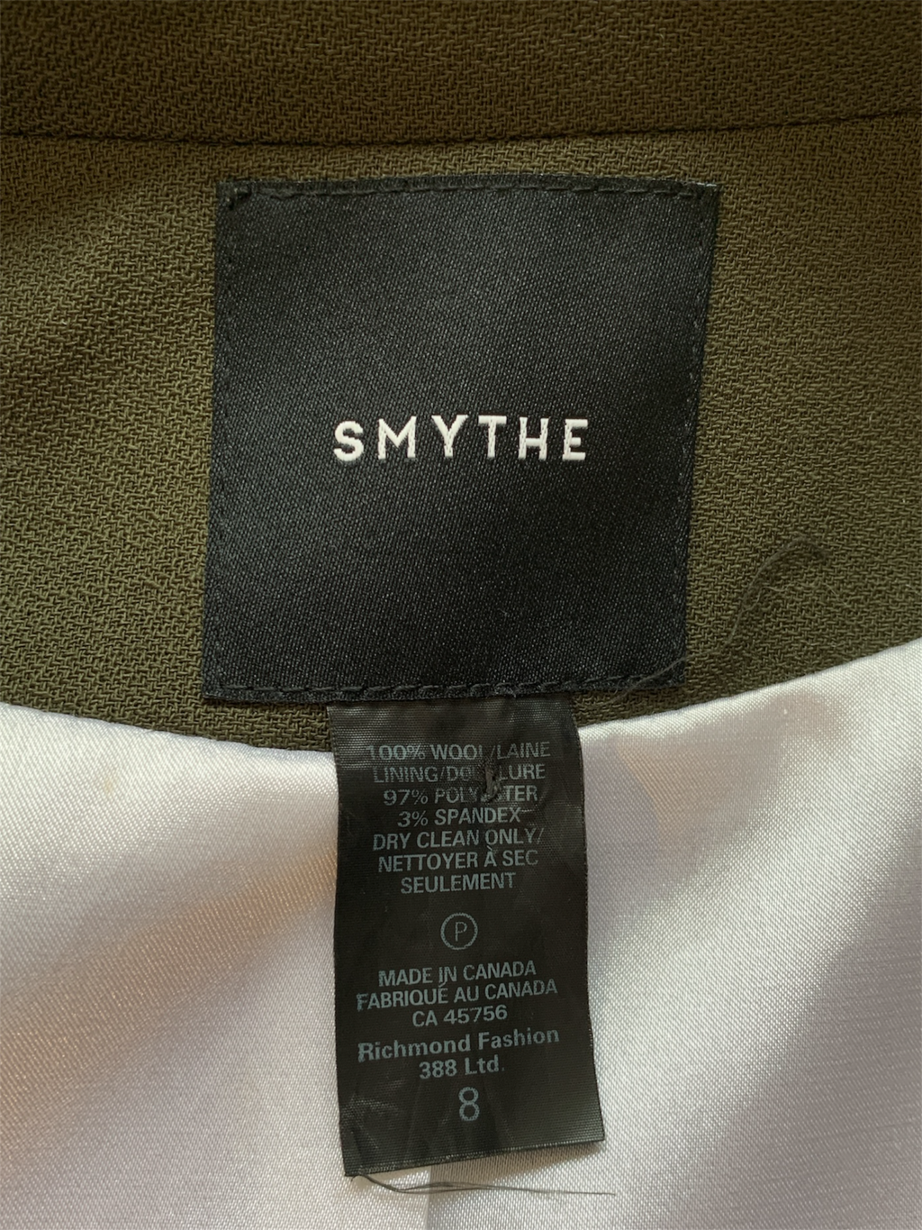 Smythe jacket, size 8