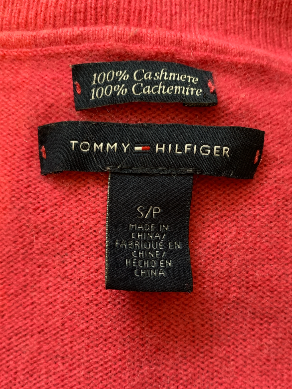 Pink cashmere knit sweater by Tommy Hilfiger