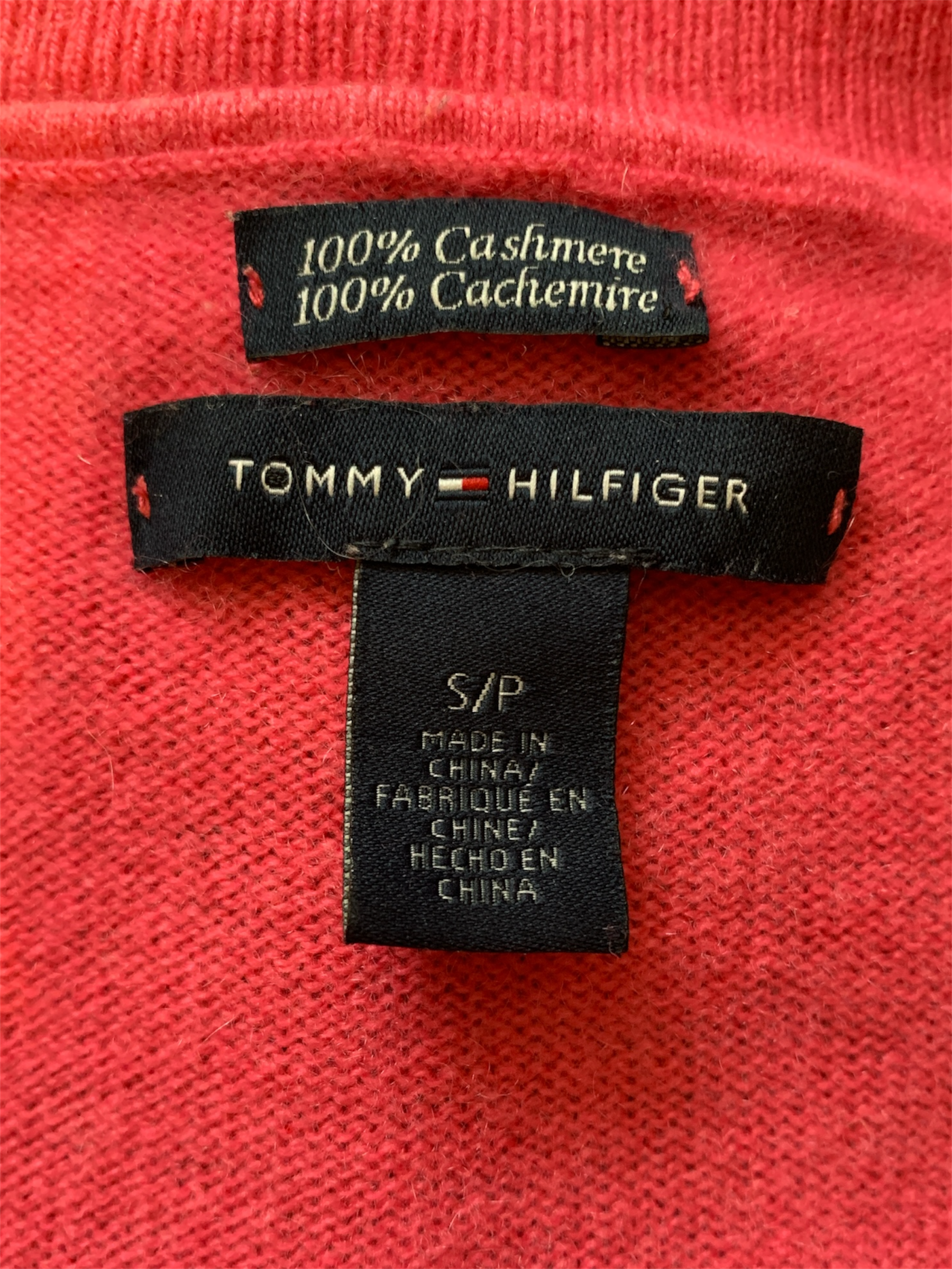 Pink cashmere knit sweater by Tommy Hilfiger