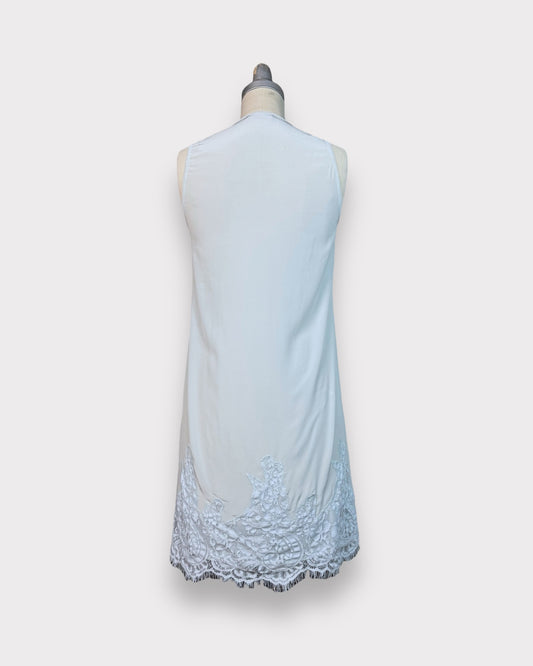 Blue silk nightie lace Twin Set