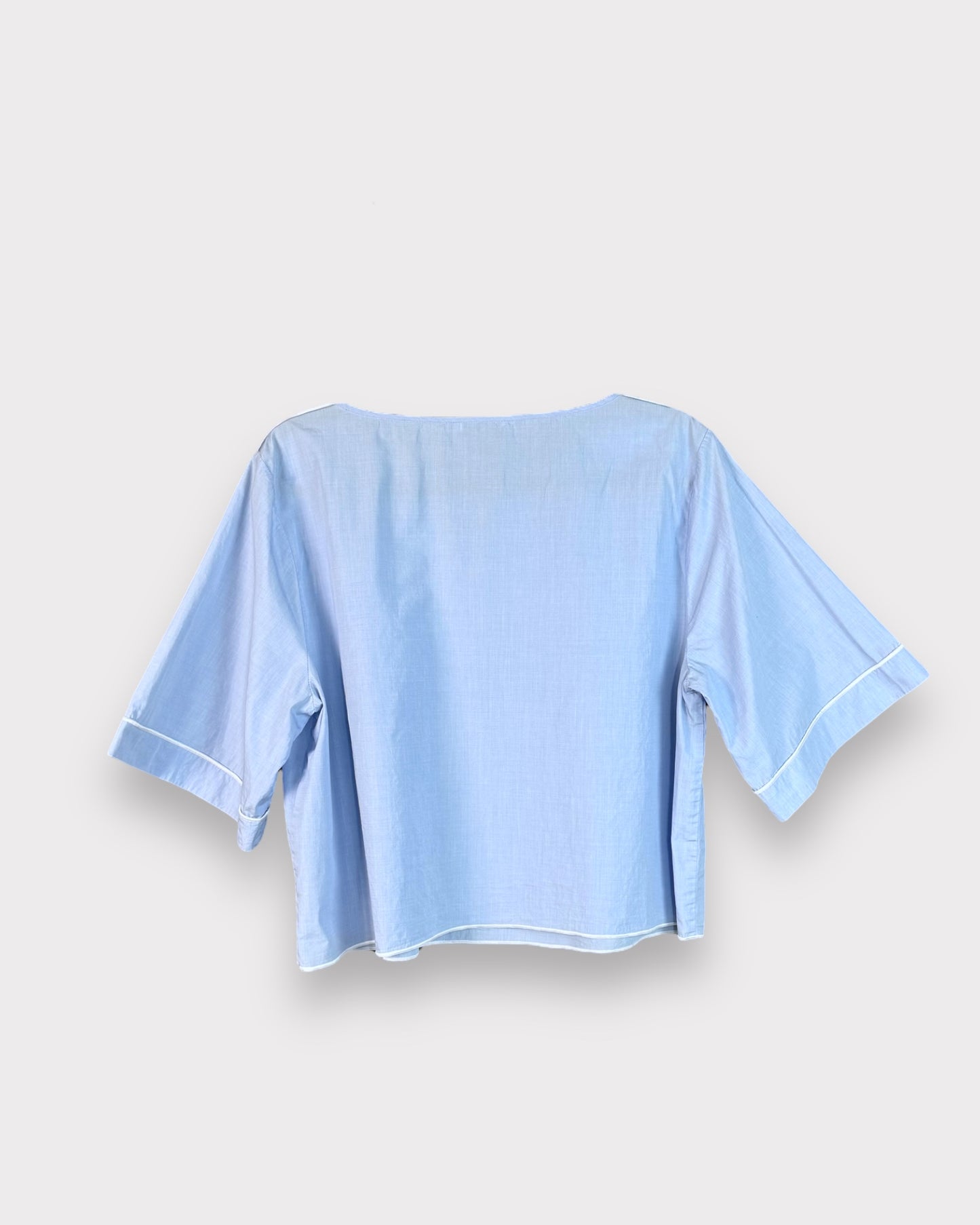 Blue short-sleeved blouse Nicole Farhi