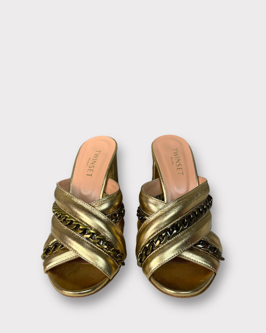 Twinset gold sandals